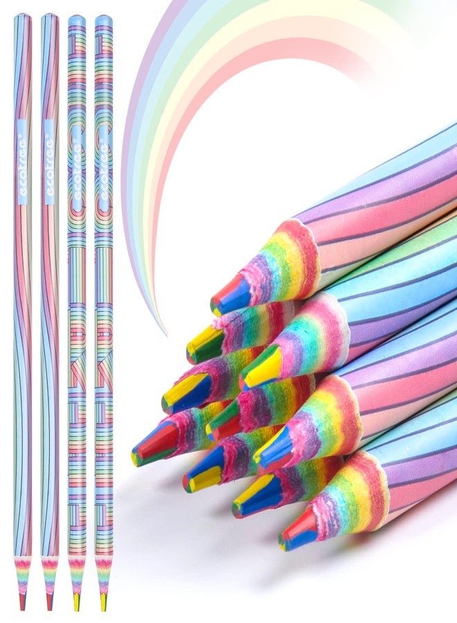 ECOTREE Valentines Day Gifts, Colored Pencils, Rainbow Colored Pencils for Coloring Books, Drawing Art Supplies, 12 Pack - Image 1